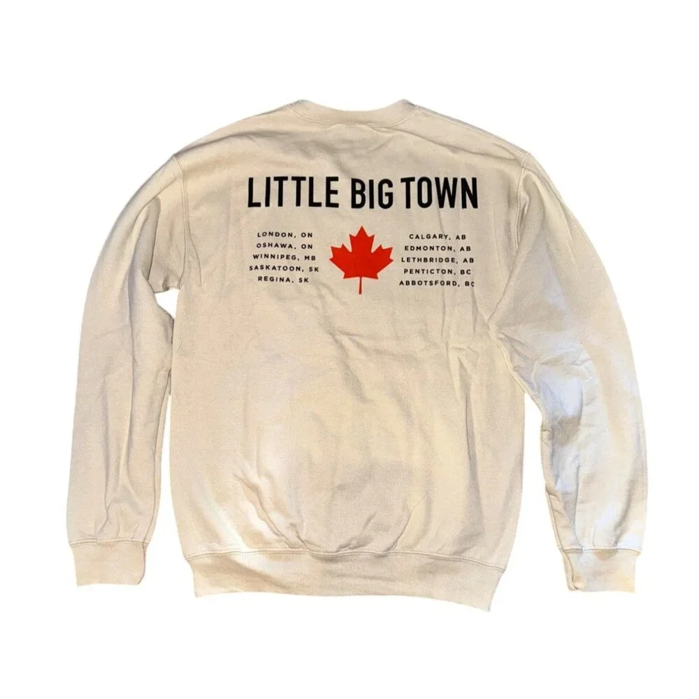 Little Big Town Canada Tour Cream Sweatshirt Medium - Picture 4 of 9